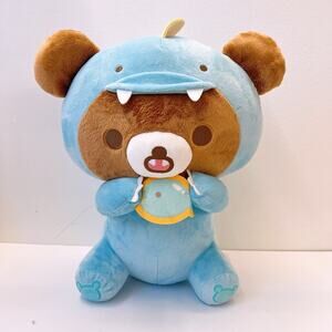 Rilakkuma Blue Dino Plush 16” Inch Japanese Round1 Exclusive San-X 2025 NEW!